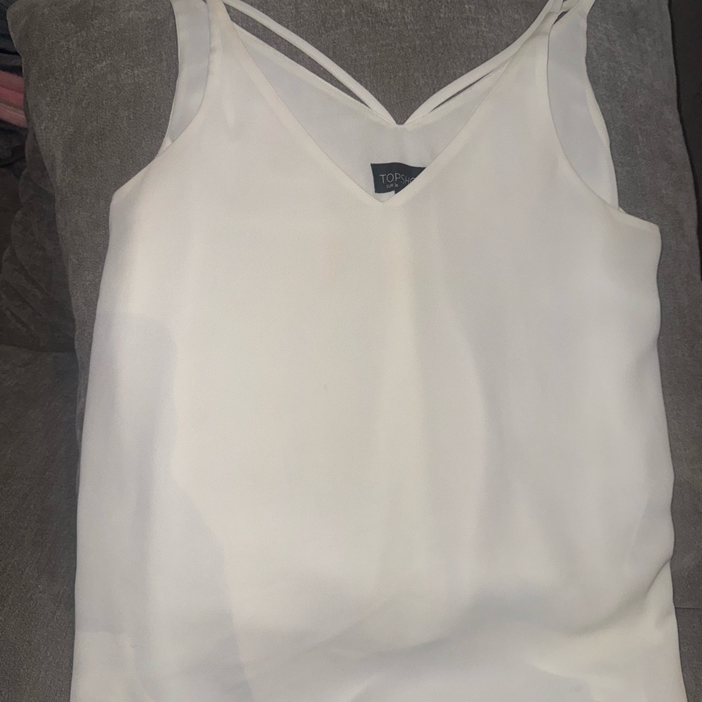 Topshop White Double Strap Camisole